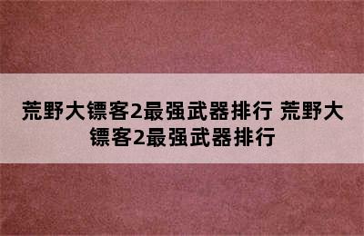 荒野大镖客2最强武器排行 荒野大镖客2最强武器排行